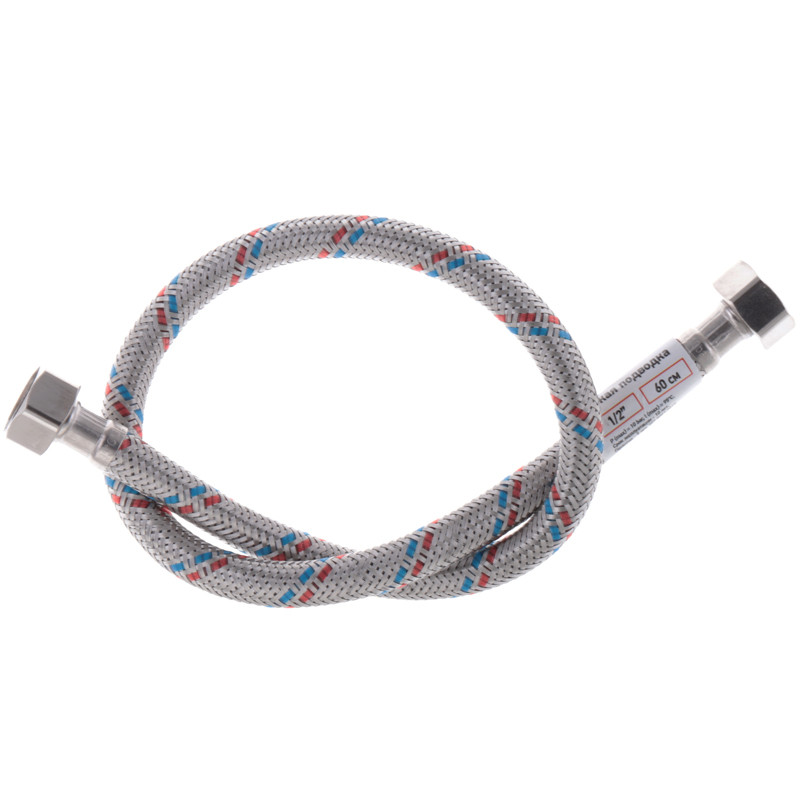 Гнучкий шланг для підключення води гайка 1/2'' - гайка 1/2'' (60 см) Zerix (ZX1552)