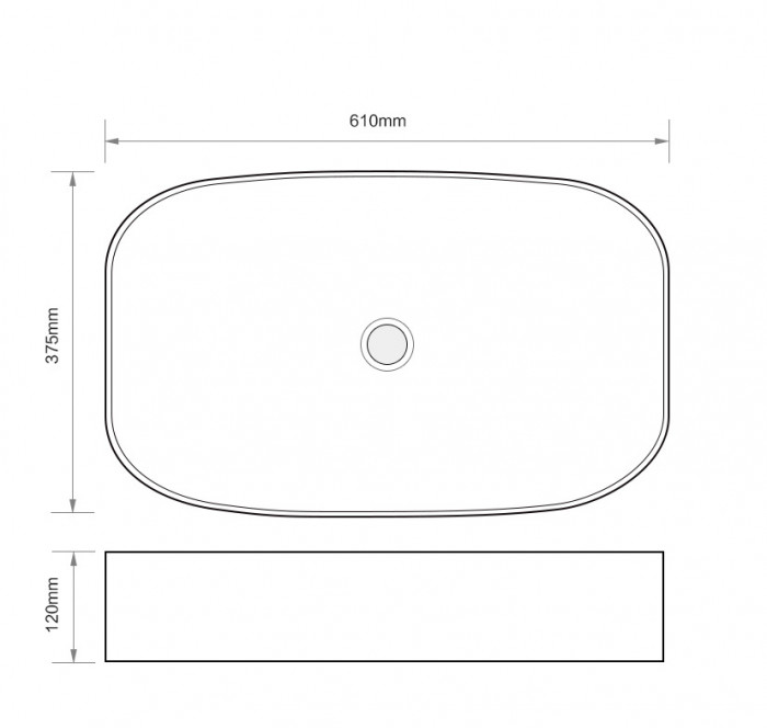 Раковина накладна Mixxus Premium BEVEL-0105 610х375х120mm (MP6524)