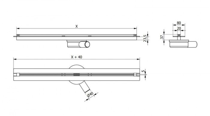 Трап для душа MEXEN FLAT 360° SUPER SLIM BLACK черный 60 см