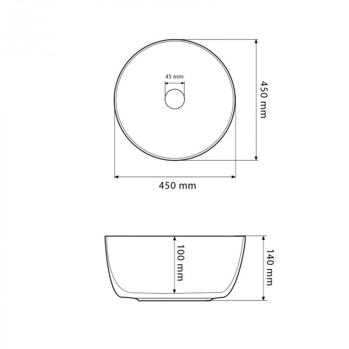 Умивальник (раковина) VBI BARI GREY STONE MATT накладний