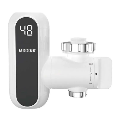 Водонагрівач 3,3 kW проточний, з індикатором температури, з кріпленням на вилив MIXXUS Electra 650-E (MI6508)