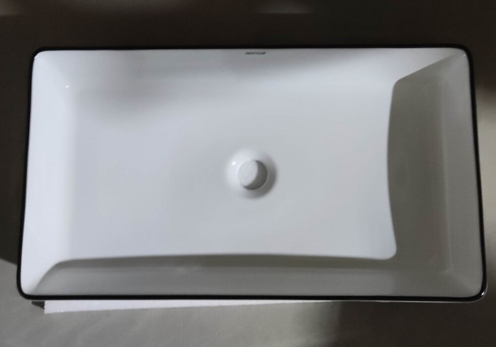 Раковина накладна Mixxus Premium QUADRO-0107 EDGE BLACK 600х340х110mm (MP6521)