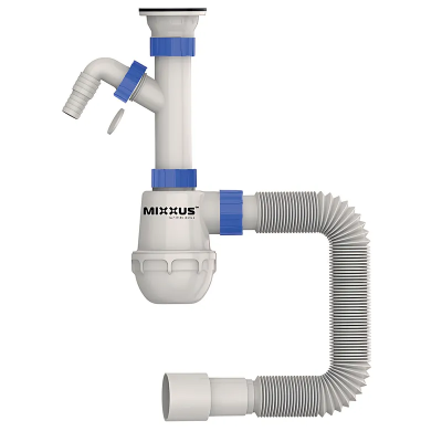 Сифон для кухні Mixxus SK-01-B 1 1/2&quot;x40 з литим випуском та відводом для пральної машини (MI8191)