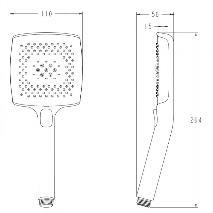 Лійка для душу Koer KP-0409-01 4 функції (Колір хром) (KR5413)