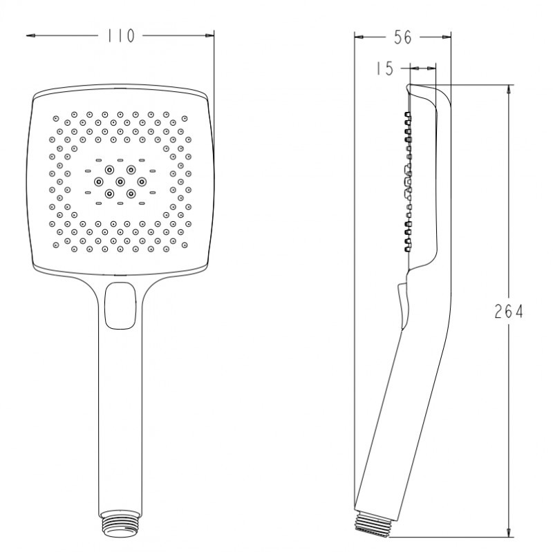 Лійка для душу Koer KP-0409-01 4 функції (Колір хром) (KR5413)