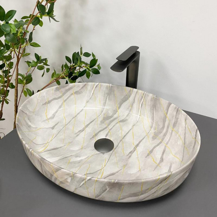 Умивальник (раковина) VBI UDINE STONE GLOSSY накладний