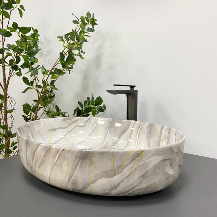 Умивальник (раковина) VBI UDINE STONE GLOSSY накладний