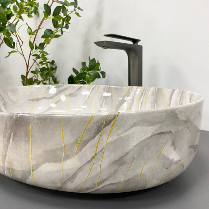 Умивальник (раковина) VBI UDINE STONE GLOSSY накладний