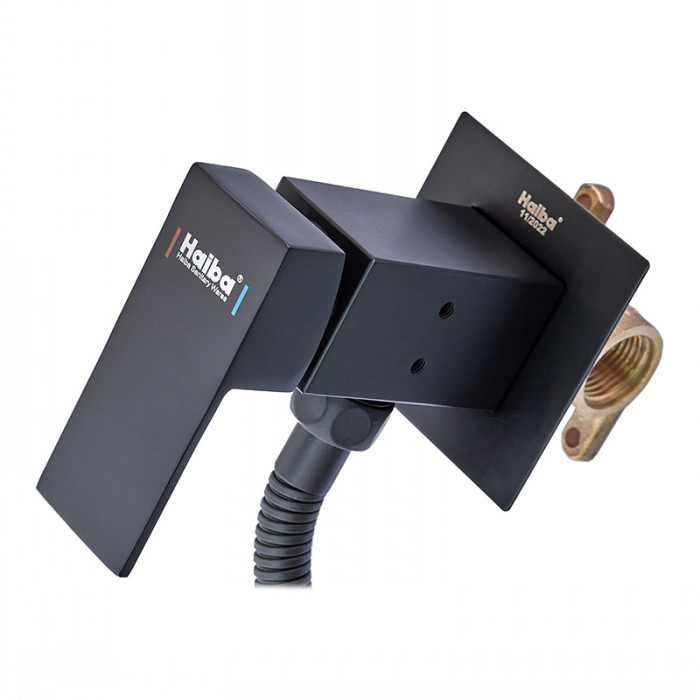 Змішувач для гігієнічного душу Haiba Kubus 002 (Inner) Black (HB3952)