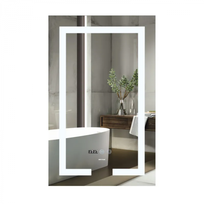Дзеркало Mixxus HARD MR06-50x80 з Led Touch, Anti-fog, димером, регулятором яскравості, годинником (MI6011)
