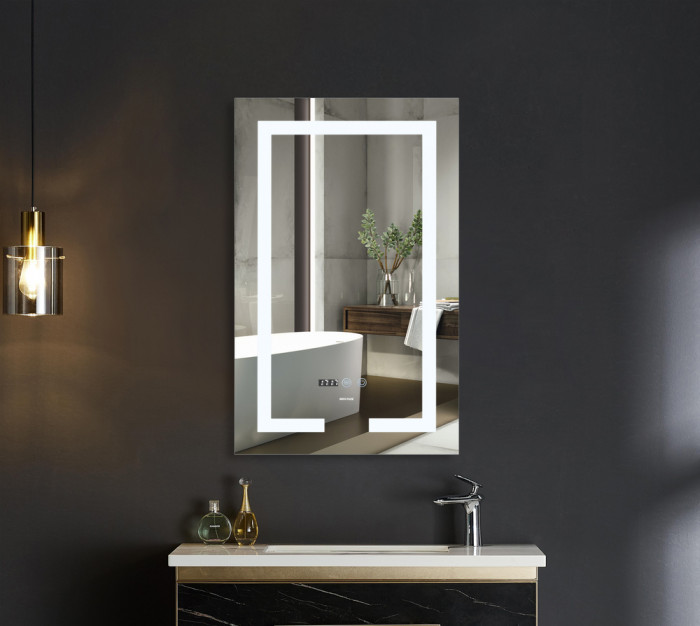 Дзеркало Mixxus HARD MR06-50x80 з Led Touch, Anti-fog, димером, регулятором яскравості, годинником (MI6011)