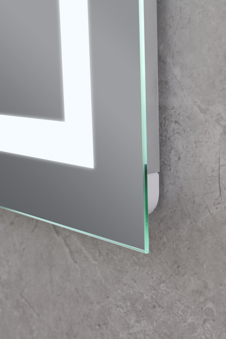 Дзеркало Mixxus HARD MR06-50x80-CASE з Led Touch, Anti-fog, димером, регулятором яскравості, годинником (MI6657)