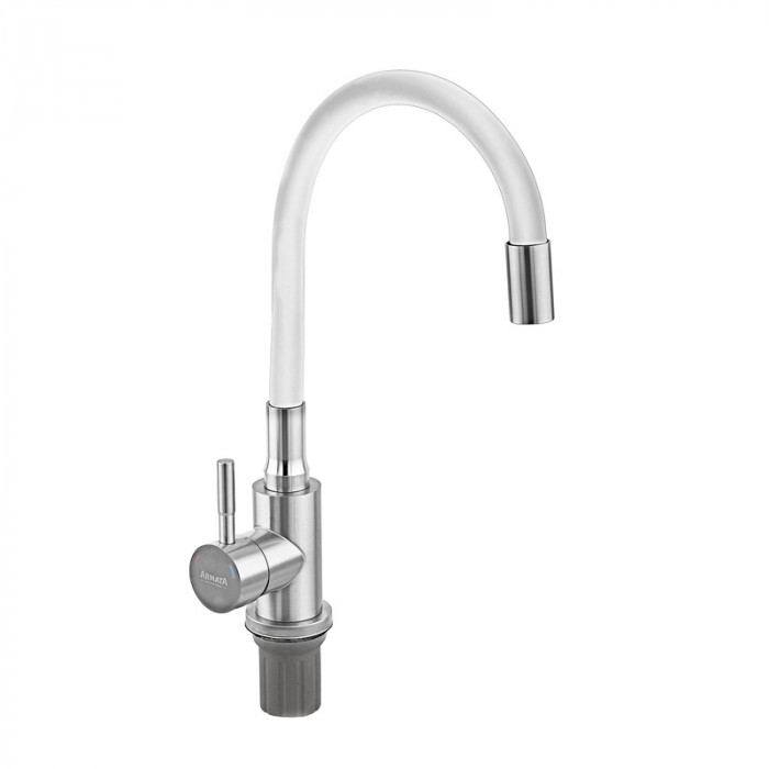 Змішувач для кухні Armata SUS-011 REFL.WHITE з силіконовим виливом, з нержавіючої сталі (CH6562)