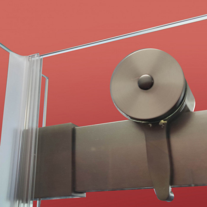 Бічна стінка до кабіни Koer SR SW01-90x200-TR-07 прозоре скло Easy Clean 8мм, графіт (KR5382)