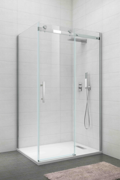 Бічна стінка до кабіни Koer SR SW01-90x200-TR-07 прозоре скло Easy Clean 8мм, графіт (KR5382)