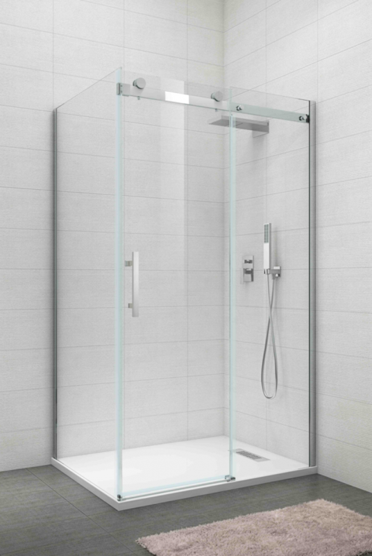 Бічна стінка до кабіни Koer SR SW01-90x200-TR-07 прозоре скло Easy Clean 8мм, графіт (KR5382)