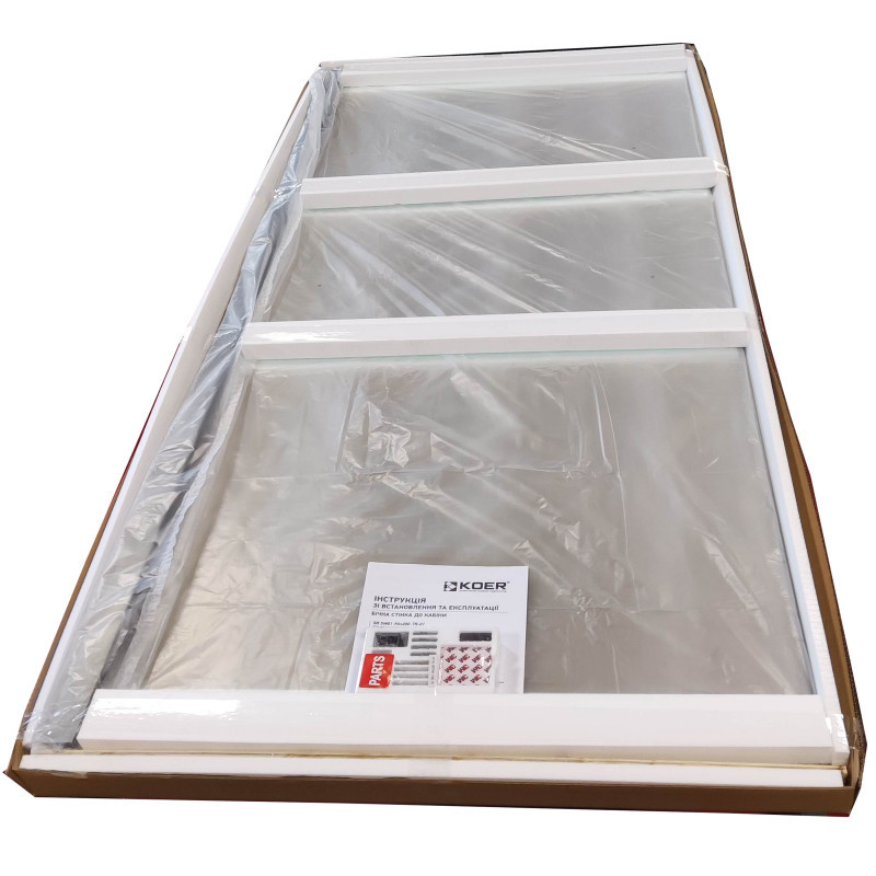 Бічна стінка до кабіни Koer SR SW01-90x200-TR-07 прозоре скло Easy Clean 8мм, графіт (KR5382)