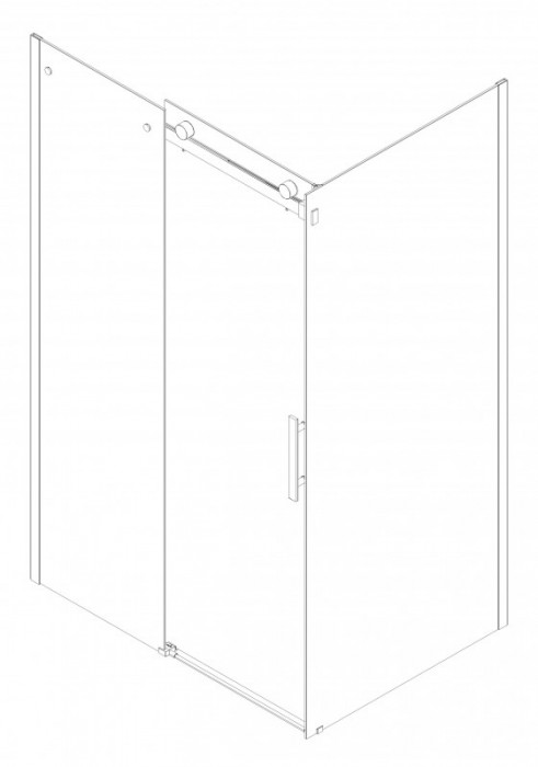 Бічна стінка до кабіни Koer SR SW01-90x200-TR-07 прозоре скло Easy Clean 8мм, графіт (KR5382)
