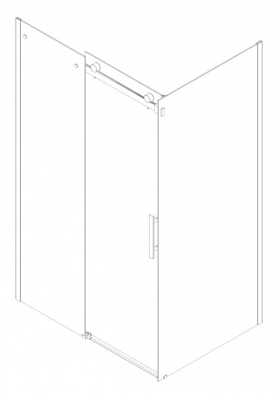 Бічна стінка до кабіни Koer SR SW01-90x200-TR-07 прозоре скло Easy Clean 8мм, графіт (KR5382)
