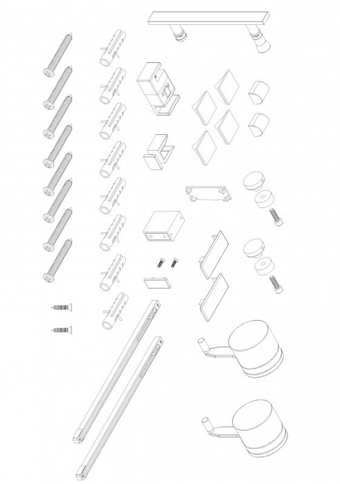 Бічна стінка до кабіни Koer SR SW01-90x200-TR-07 прозоре скло Easy Clean 8мм, графіт (KR5382)