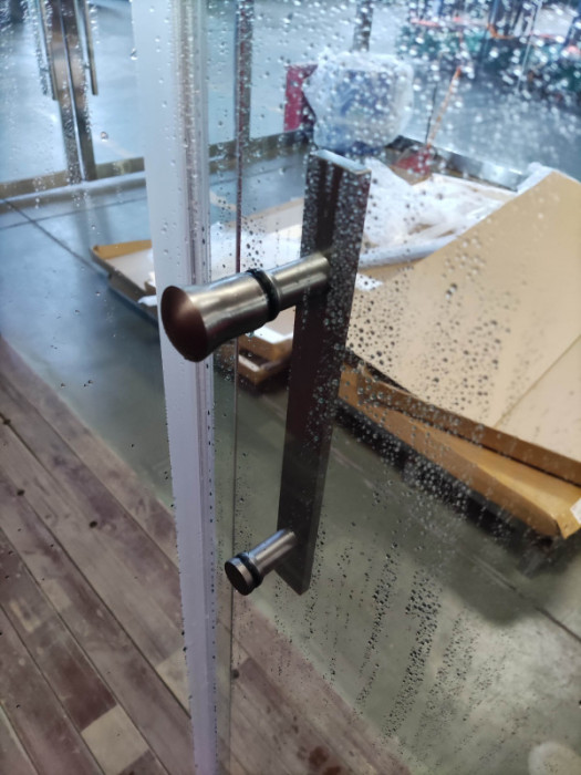 Бічна стінка до кабіни Koer SR SW01-90x200-TR-07 прозоре скло Easy Clean 8мм, графіт (KR5382)