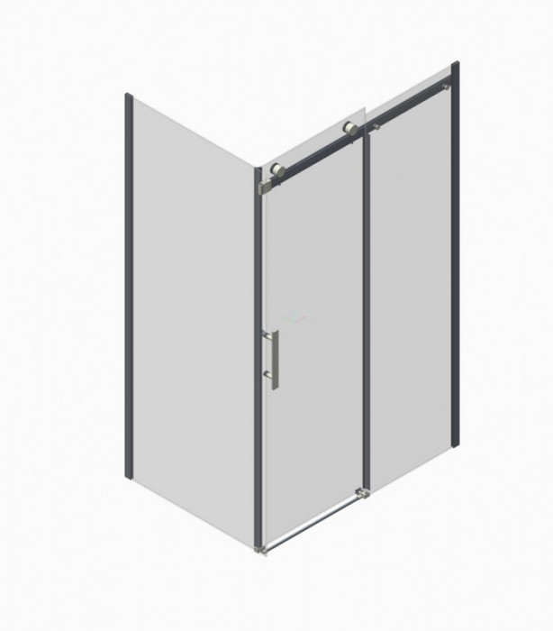 Бічна стінка до кабіни Koer SR SW01-90x200-TR-07 прозоре скло Easy Clean 8мм, графіт (KR5382)