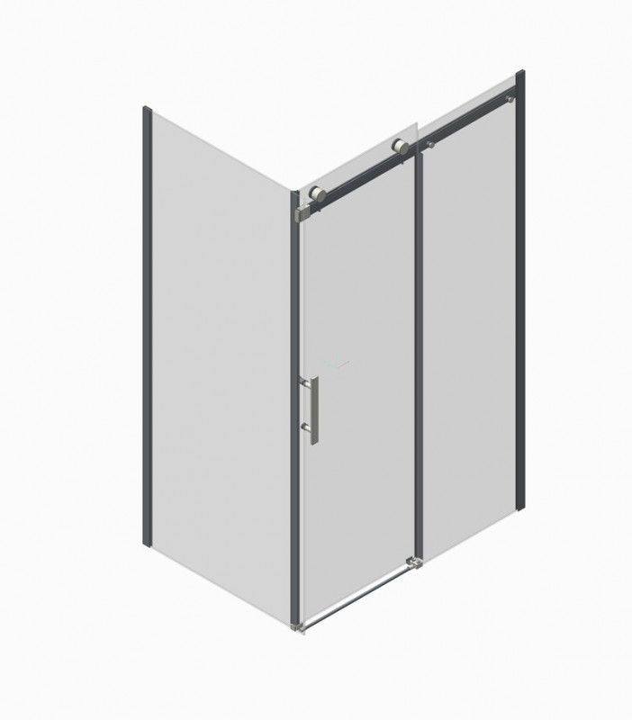 Бічна стінка до кабіни Koer SR SW01-90x200-TR-07 прозоре скло Easy Clean 8мм, графіт (KR5382)