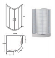 Кабина полукруглая MODERN 80x80x185 универсальная: стекло grigio, профиль хромированный