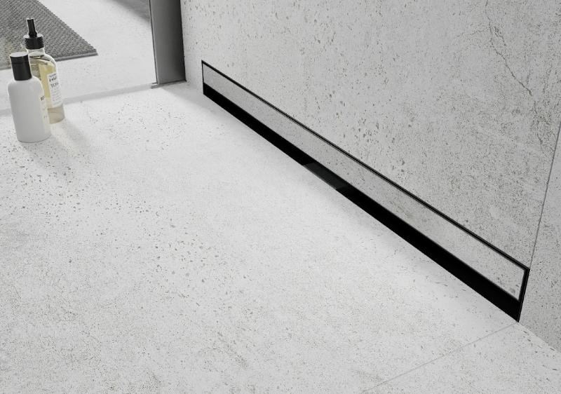 Трап для душу MEXEN FLAT WALL 2в1 настінний BLACK чорний 100 см