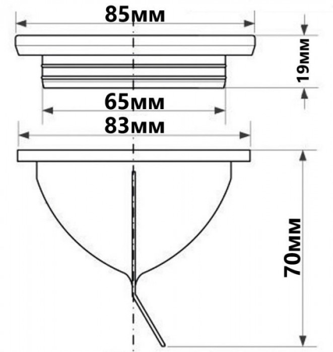 Сухой затвор VALVE82MM+RING для напольного трапа MRFGC3SSV-110