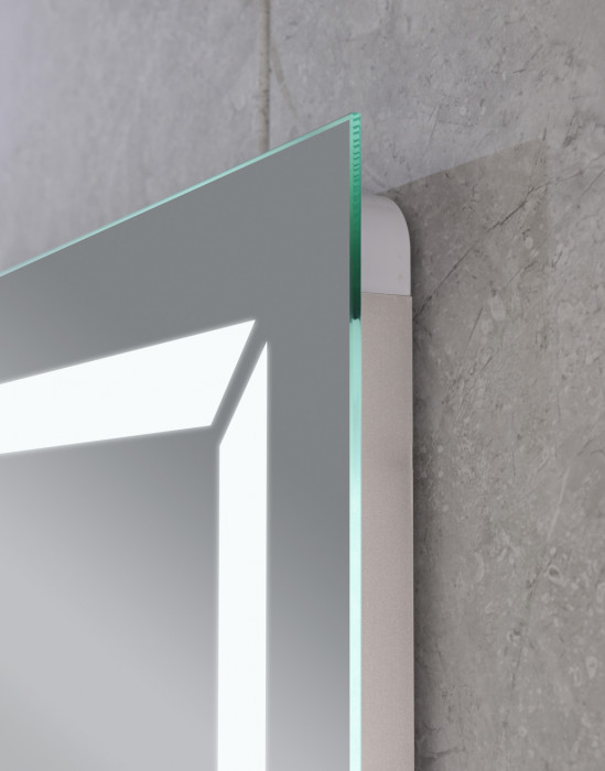 Дзеркало Mixxus LIGHT MR01-90x70 з Led Touch, Anti-fog, димером, регулятором яскравості, годинником (MI5999)