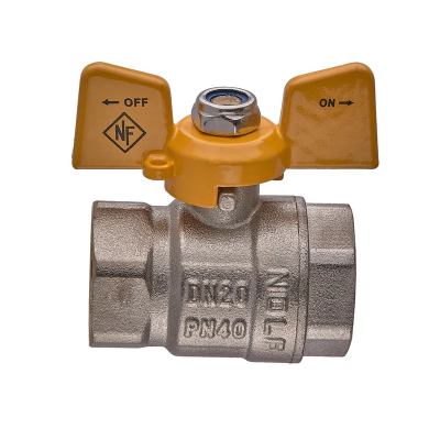 Кран кульовий Nolf classic NFC.712-08-3/4&quot; FF ГГМ YELLOW, ручка &quot;метелик&quot; жовта (NF3135)