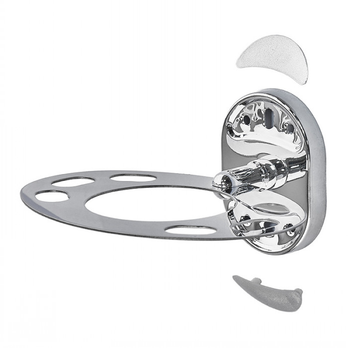 Склянка одинарна (скло) з тримачем зубних щіток Zerix AFB-0106-1 (ZX5057)