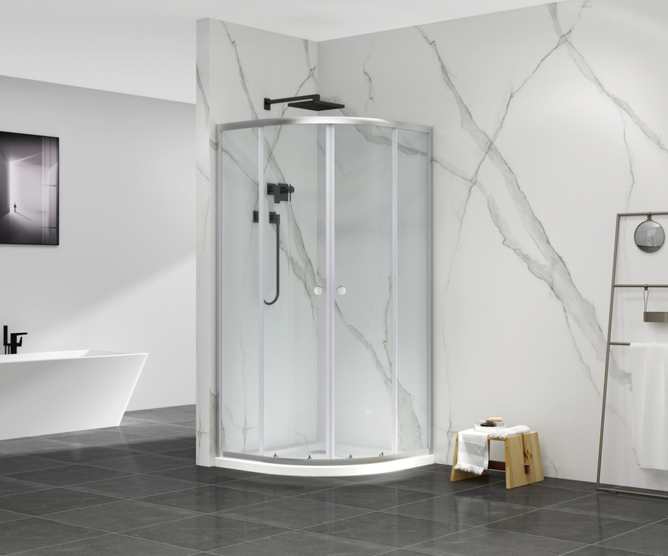 Душова кабіна без піддону Mixxus Premium DIVERSE SC01-90x90x195-TR Chrome прозоре скло 5мм (MI6859)