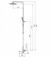 Душова колона із змішувачем Koer KB-56009-05 (Колір чорний) (KR3507)