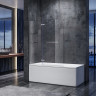 Шторки скляні на ванну розпашні KOER SR BS05-90x140-TR-01 прозоре скло EASY CLEAN 6мм хром (KR5372)