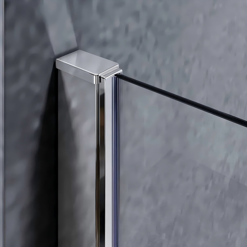 Шторки скляні на ванну розпашні KOER SR BS05-90x140-TR-01 прозоре скло EASY CLEAN 6мм хром (KR5372)
