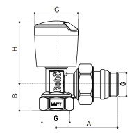 Кран радіаторний Roho R5550-050 - 1/2" кутовий (RO0128)