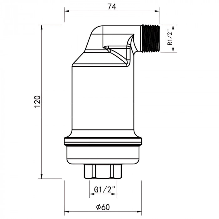Повітровідвідник автоматичний Koer KR.1247-15 - 1/2"F латунь (KR5855)