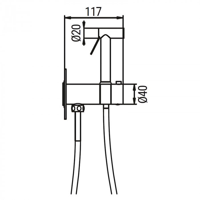 Змішувач для гігієнічного душу Koer KB-24029-05 термостатичний вбудований, колір чорний (KR5494)