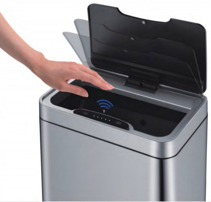 Відро для сміття сенсорне прямокутне Koer TC-020312-07 12 л колір графіт (KR5587)