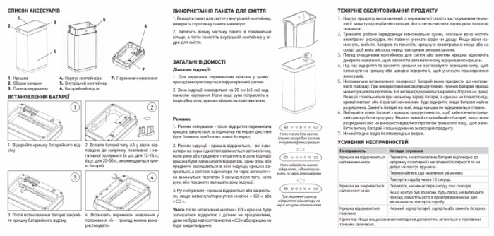 Відро для сміття сенсорне прямокутне Koer TC-020312-07 12 л колір графіт (KR5587)