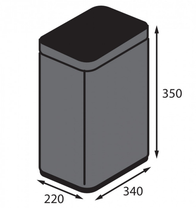 Відро для сміття сенсорне прямокутне Koer TC-020312-07 12 л колір графіт (KR5587)