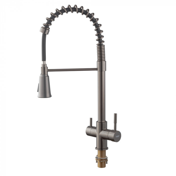 Змішувач для кухні Koer KB-72025-07 з виходом для питної води (вилив - пружина) (KR5016)