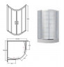Кабина полукруглая MODERN 80x80x185 универсальная: стекло прозрачное, профиль хромированный