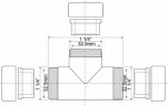 Трійник 32х32 мм. 32E-CB латунь