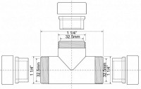 Трійник 32х32 мм. 32E-CB латунь