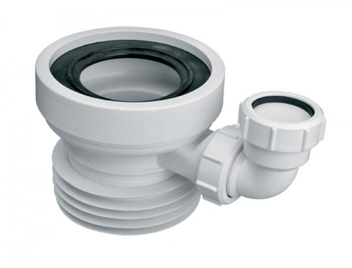 Колено-подключение к WC короткое 120 мм. простое (с отверстием – 40 мм.) WC-CON1D