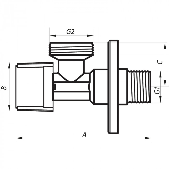 Кран для підключення сантехприборів 1/2"x3 /4" (NF.1101) Nolf (NF2973)