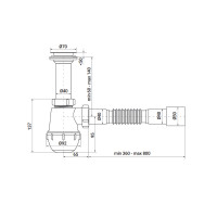 Сифон для кухні Zerix SK-01-A 1 1/2"x40 з литим випуском (ZX4950)